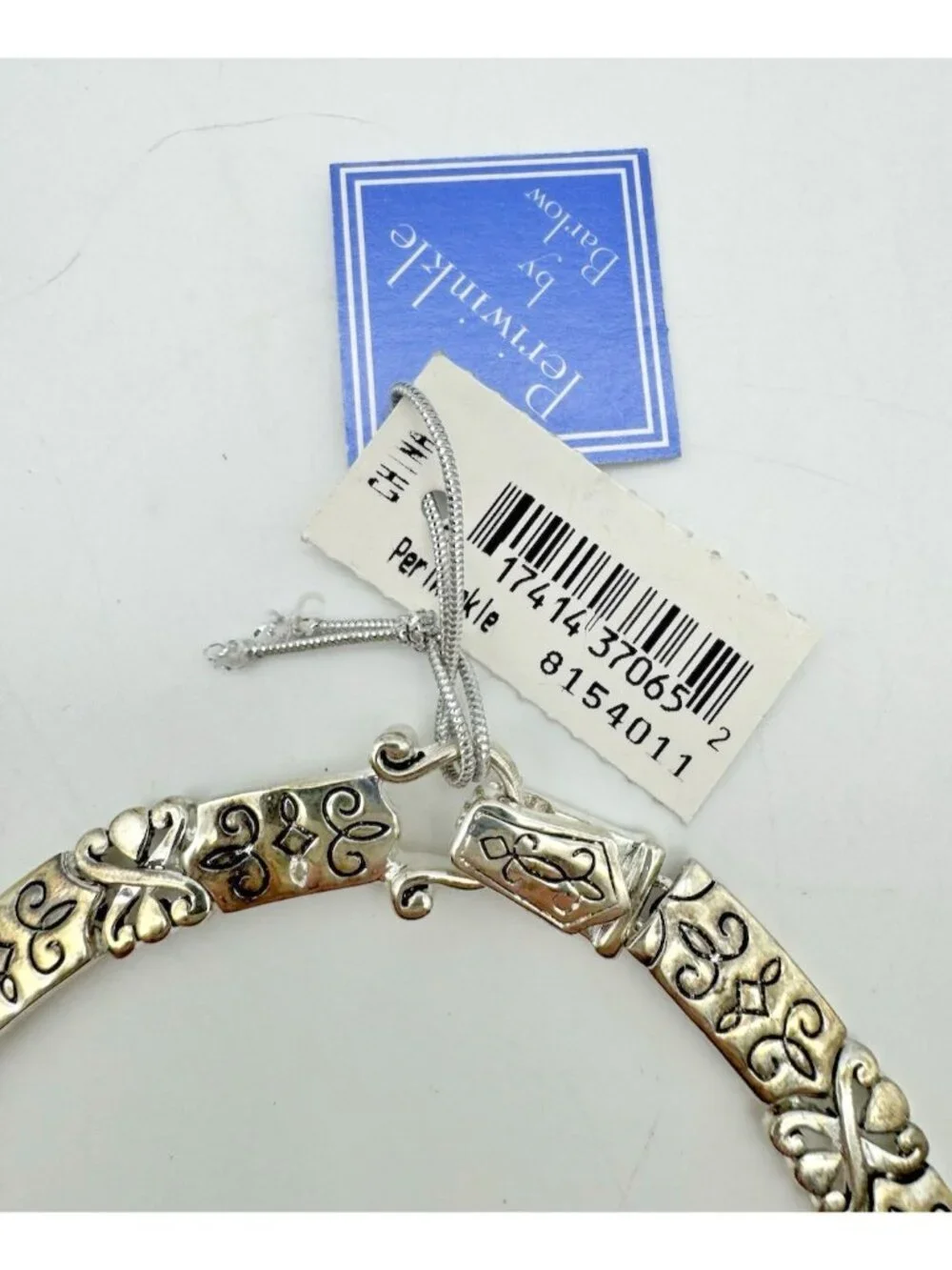 Periwinkle by Barlow Silver Tone Collar Necklace NEW w/Tags, Ornate, Classic 18